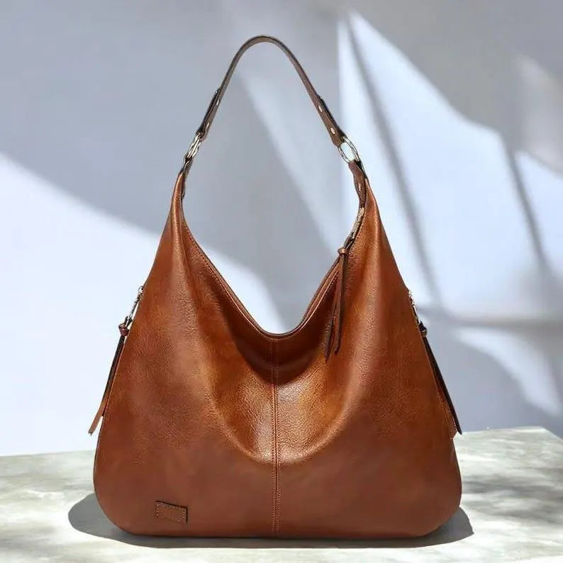 PU Leather Hobo Bag: Large Designer Shoulder Bag