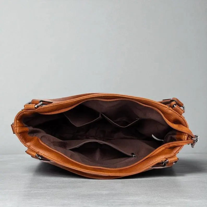 Leather Hobo Bag: Large Capacity PU Shoulder Bag Travel Tote