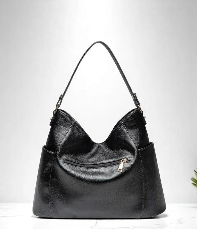 Large PU Leather Hobo Bag: Women's Shoulder Tote Purse