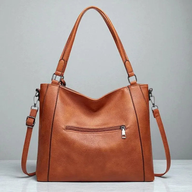 Leather Hobo Bag: Large Capacity PU Shoulder Bag Travel Tote