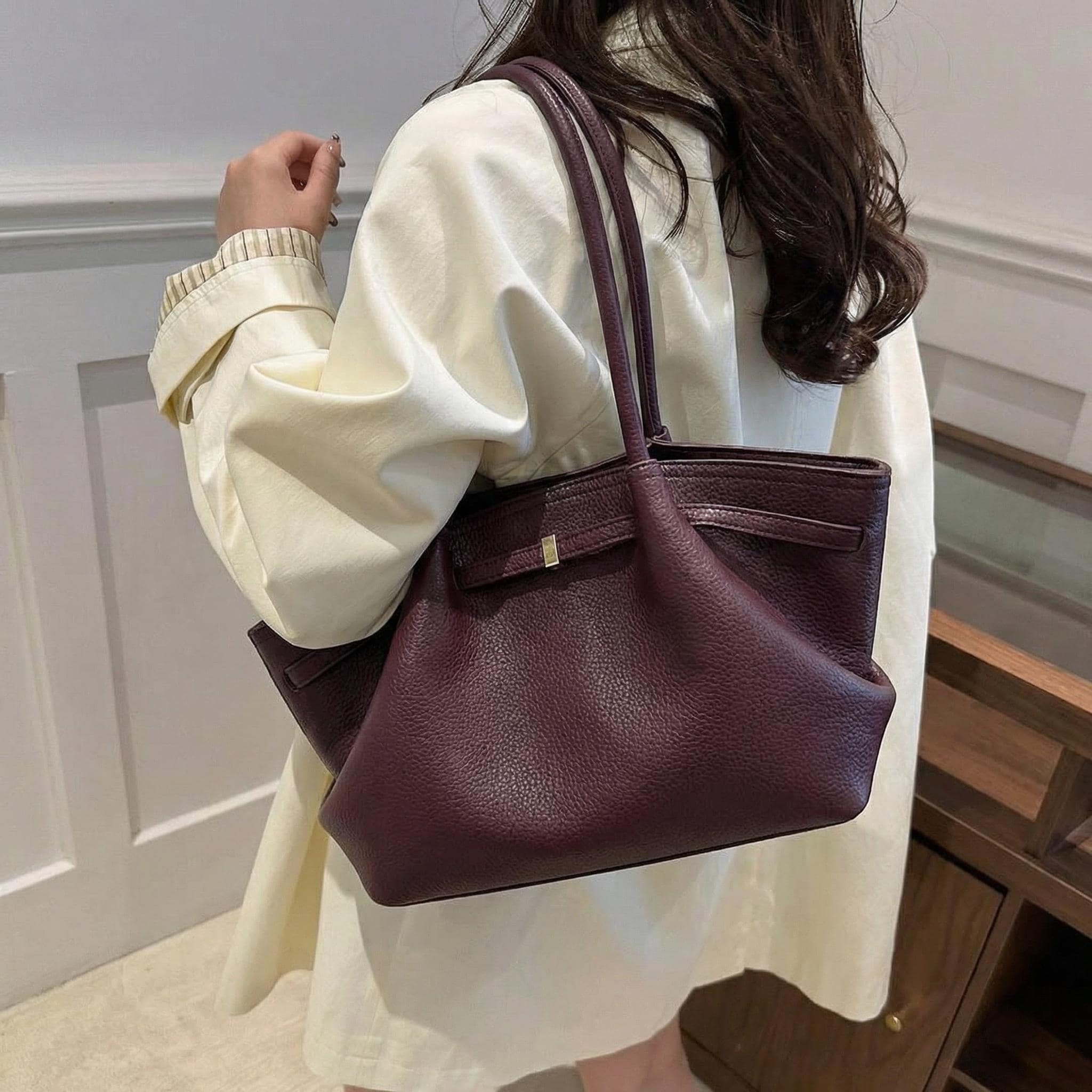 Leather Shoulder Tote Bag – Everyday Work & Travel Bag